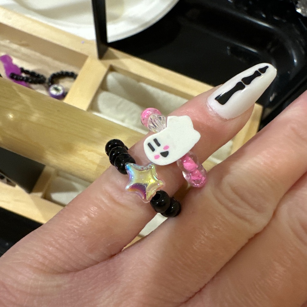 Handmade boo and star rings!